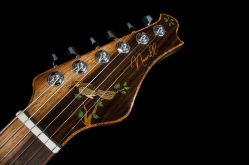 Newill Guitars Mockingbird Archtop Hollowbody headstock inlay